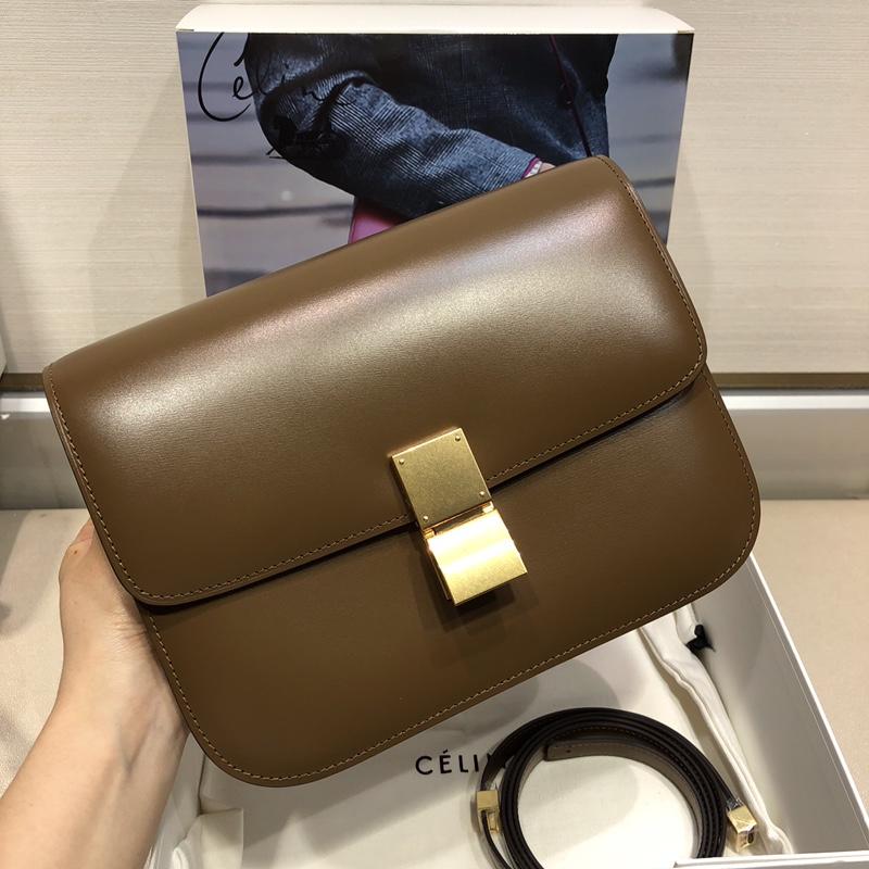 セリーヌ CELINE DDB-CE18917QTH 2018年最新入荷 クラシック ミディアム ショルダーバッグ ボックス カーフスキン 黒