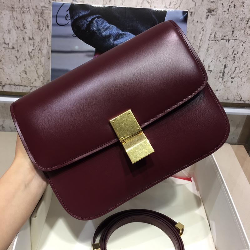 セリーヌ CELINE DDB-CE18917QJH 2018年最新入荷 クラシック ミディアム ショルダーバッグ ボックス カーフスキン 黒