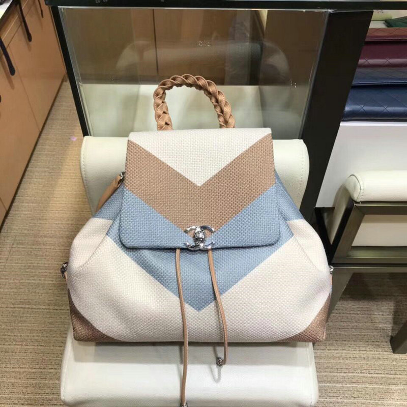 シャネル CHANEL DDB-CHB18034B 2018年最新作 バックパック レディースかばん キャンパス リュック バイカラー リュックサック