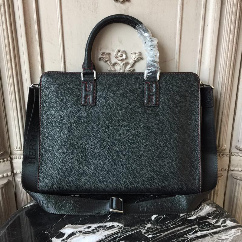 エルメスHERMES 063-HE8808　2018年最新作 ブリーフケース トートバッグ 2way ショルダーバッグ カーフレザー メンズバッグ 黒