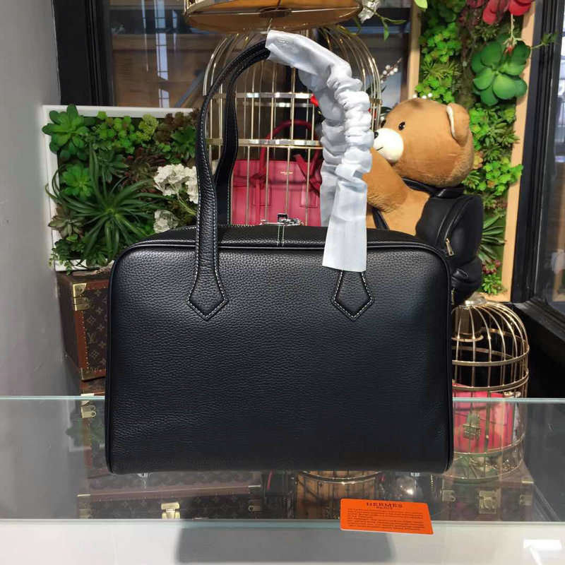 エルメスHERMES 063-HEB18002　2018年最新作 プリュム ハンドバッグ カーフレザー トートバッグ レディース メンズ 黒