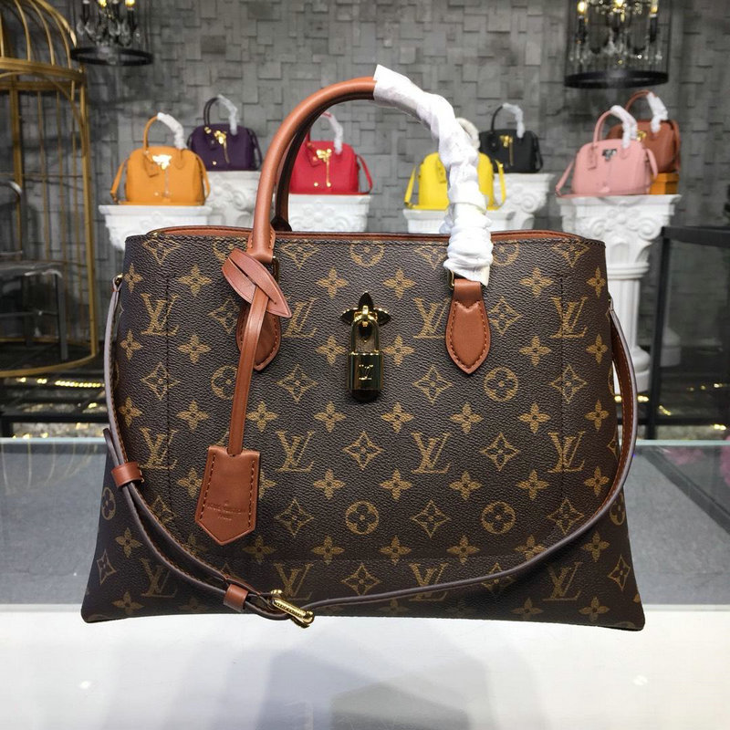 ルイヴィトン LOUISVUITTON 057-M43770 2018年最新入荷 フラワー トート モノグラム レザー 2way ショルダーバッグ ハンドバッグ レディース