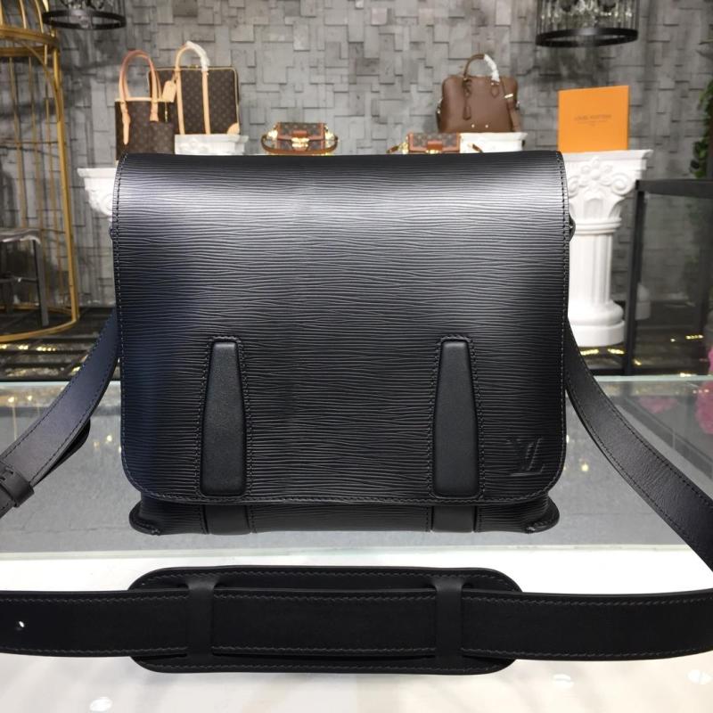ルイヴィトン LOUISVUITTON 057-M53409 2018年最新作 ハリントン メッセンジャーMM ショルダーバッグ エピレザー トートバッグ 斜め掛け メンズ ノワール 黒