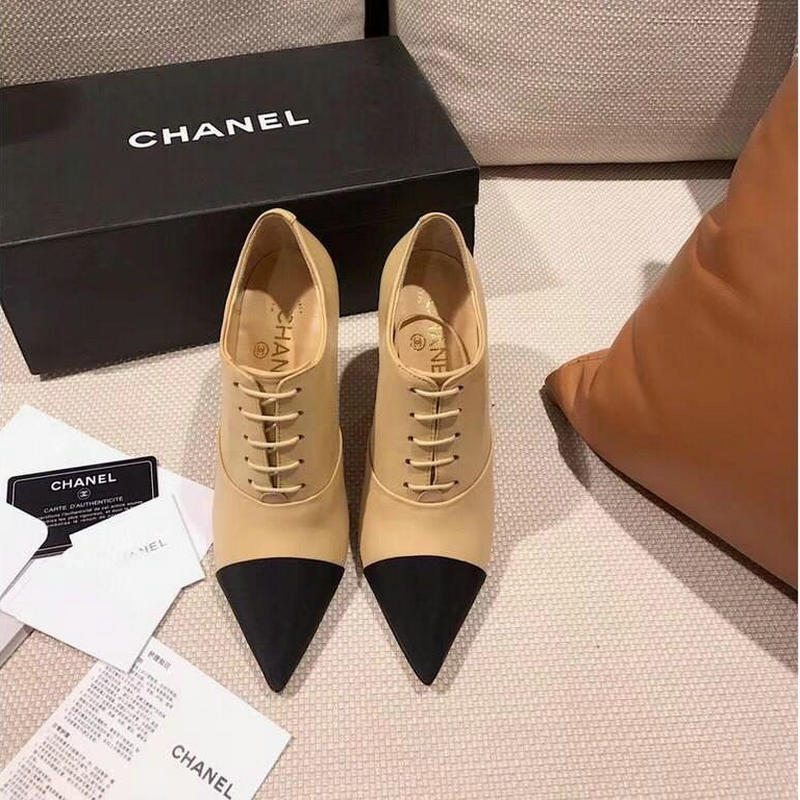 シャネル CHANEL CH1351-26 2018年秋冬最新作 アンクルブーツ レディース ハイヒールシューズ 通勤 レースアップ アウトドア レザー 2色