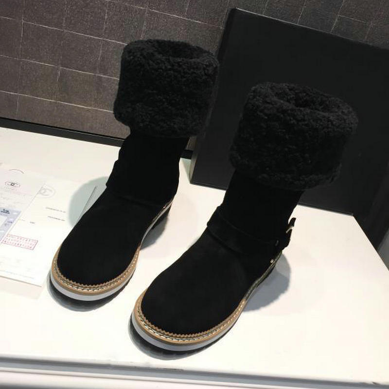 シャネル CHANEL 26-CH3317 2018年秋冬最新作 スノーブーツ レディース ミドルブーツ 暖かい 室外シューズ アウトドア 滑り止め 耐磨耗 冬履き 2色