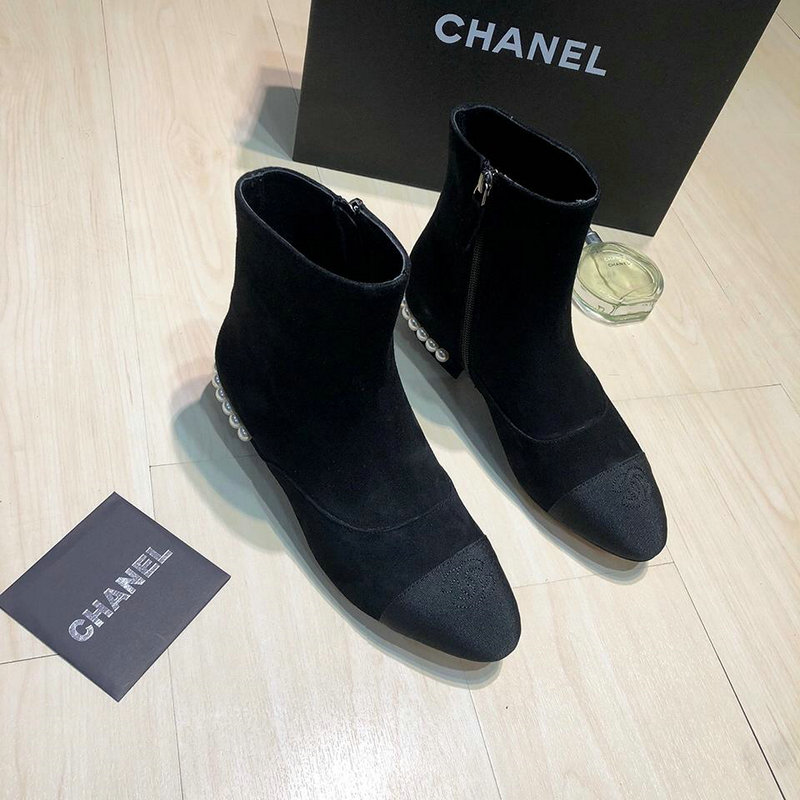 シャネル CHANEL 26-CH6590 2018年秋冬最新作 ショートブーツ レディースシューズ カジュアルシューズ 通勤 通学 レザー 黒