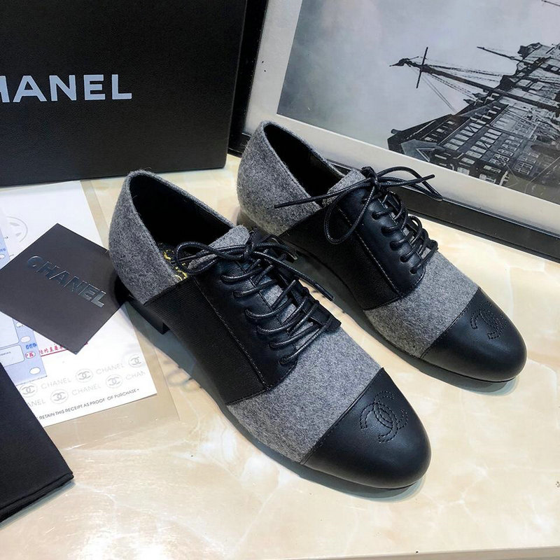 シャネル CHANEL 26-CH6593 2018年秋冬最新作 Coco Niege カジュアルシューズ レースアップシューズ レディース 靴 通勤 通学 シンプル 2色