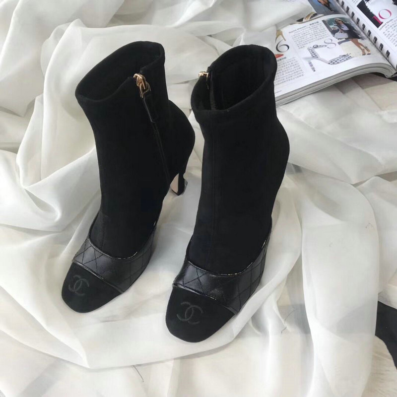 シャネル CHANEL 26-CH6277 2018年秋冬最新作 ショートブーツ レディース ハイヒールシューズ ジッピー ピンヒール カシミア 通勤 カジュアル 3色