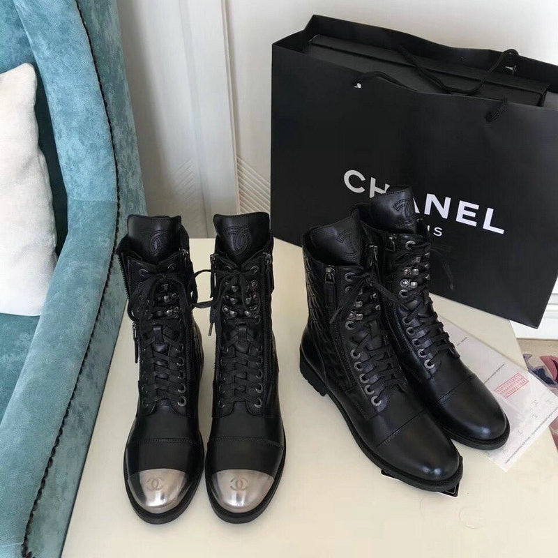 シャネル CHANEL 26-CH6265 2018年秋冬最新作 マーティンブーツ レディースシューズ ミドルブーツ 通勤 通学 カジュアル カーフレザー 2色