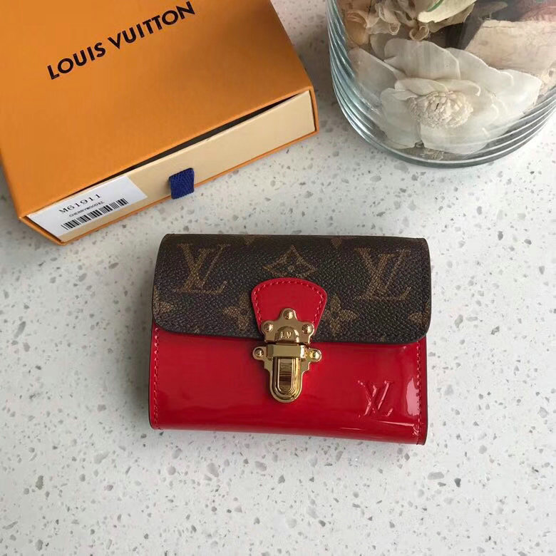 ルイヴィトン　057-M61911R　2018年新品　ポルトフォイユ・チェリーウッド　コンパクト　三つ折り短財布