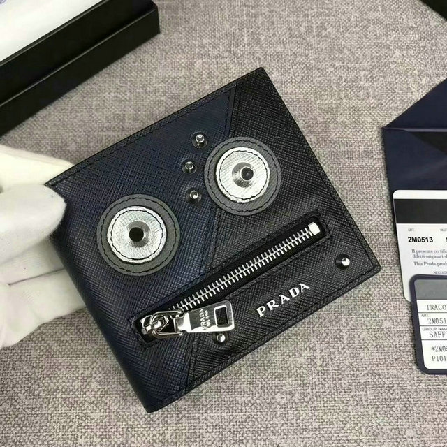 商品名称：プラダ　025-PD2M0513K　2018年新品　二つ折り短財布
