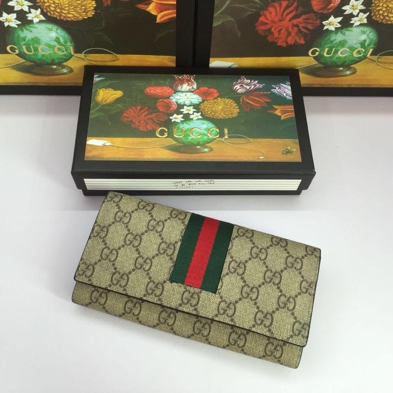 グッチ GUCCI 057-GG408830  2018/2019年最新作 supreme スプリーム 二つ折り長財布 ロングウォレット 黒