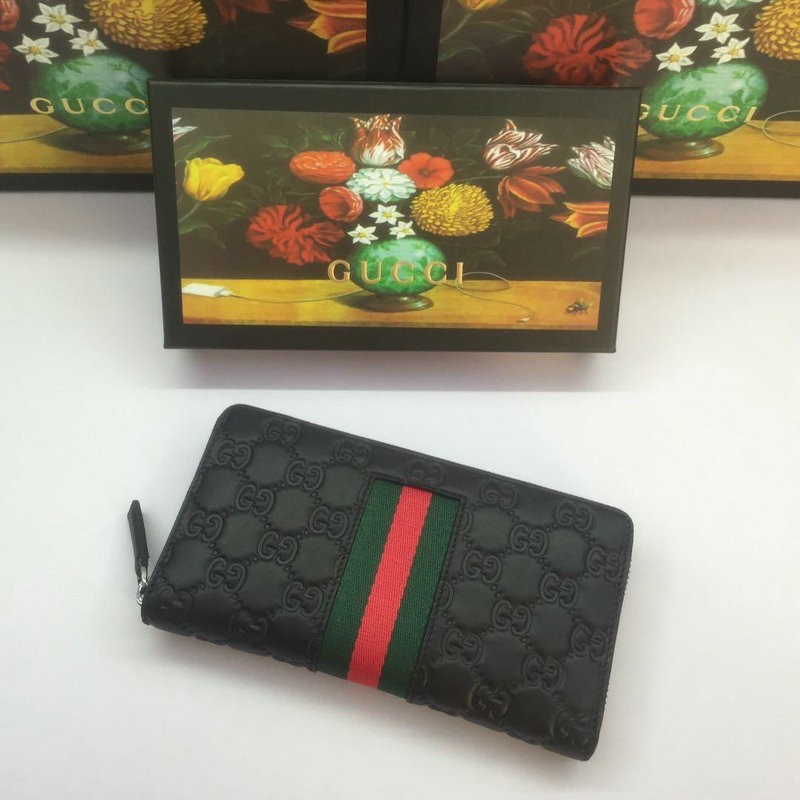 グッチ GUCCI  057-GG408831P 2018/2019年最新作 シグネチャー ラウンドジッピーウォレット ファスナー長財布 レザー