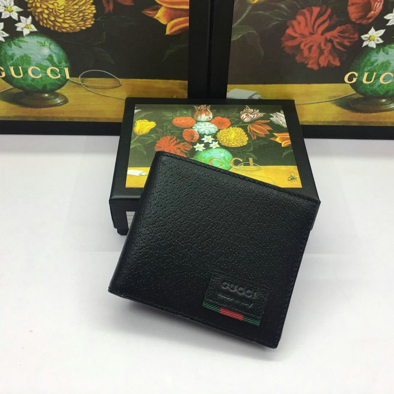グッチ GUCCI 057-GG428748 2018/2019年最新作 二つ折り短財布 ロングウォレット レザー 黒