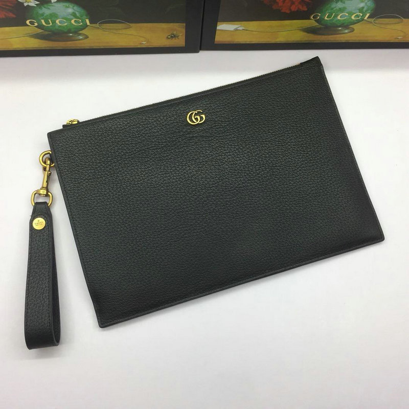 グッチ GUCCI 057-GG475317 2018/2019年最新作 GGマーモント 手持ちかばん クラッチバッグ レザー 黒