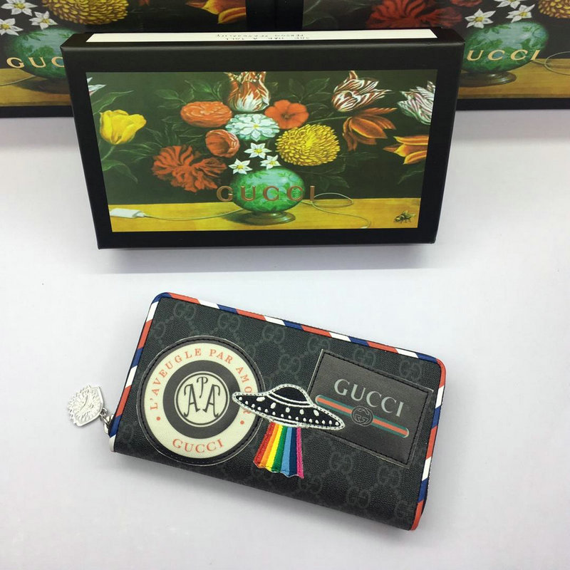 グッチ GUCCI 057-GG476342 2018/2019年最新作 クーリエ GGスプリーム ジッピーウォレット ラウンドファスナー長財布 黒