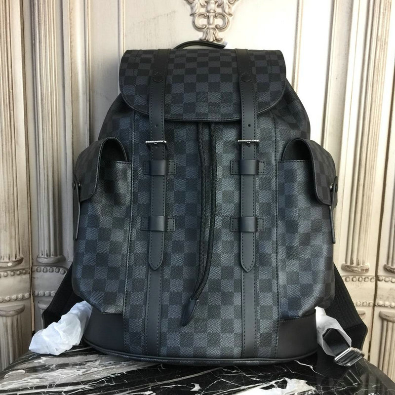 ルイヴィトン   LOUISVUITTON  057-N41379  2018年最新入荷 クリストファー PM バックパック リュックサック メンズ ダミエグラフィット ディパック