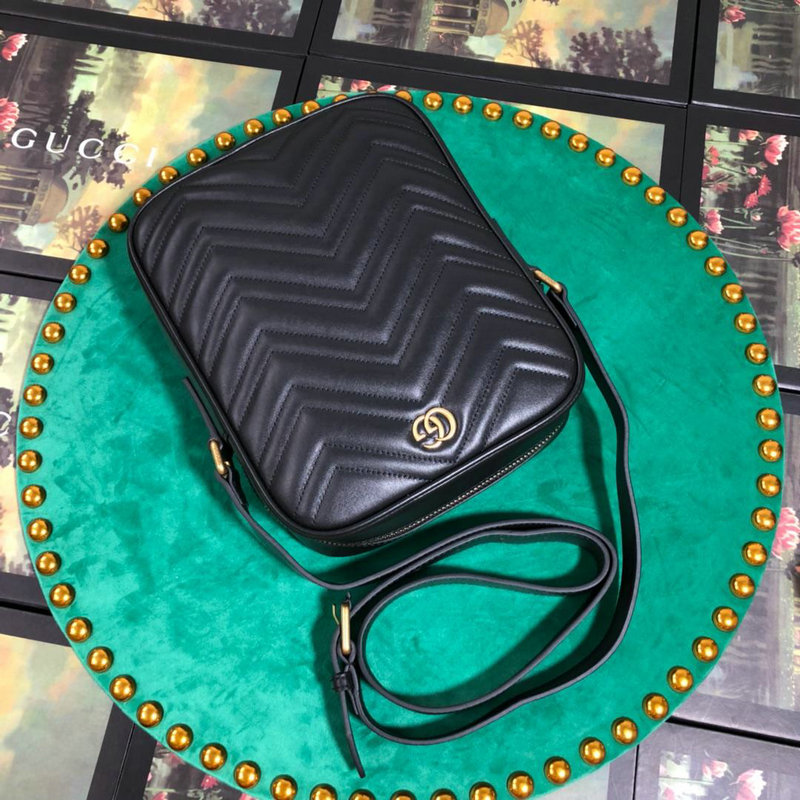 グッチ GUCCI 057-GG523365 2018/2019年最新作 GGマーモント ショルダーバッグ メンズバッグ レザー 黒