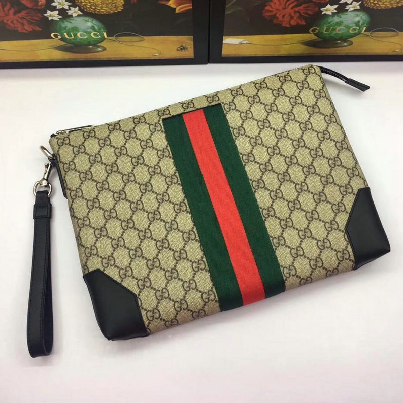 グッチ GUCCI 057-GG523603 2018/2019年最新作 手持ちかばん クラッチバッグ ポーチ キャンパス レザー