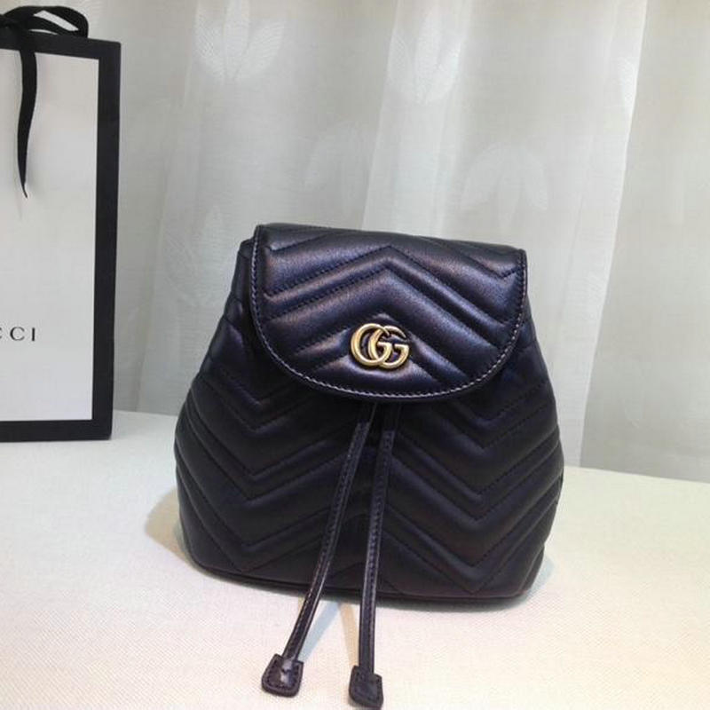 商品名称：グッチ GUCCI 057-GG528129 2018/2019年最新作 GGマーモント キルティング バックパック レザー リュックサック リュック 黒