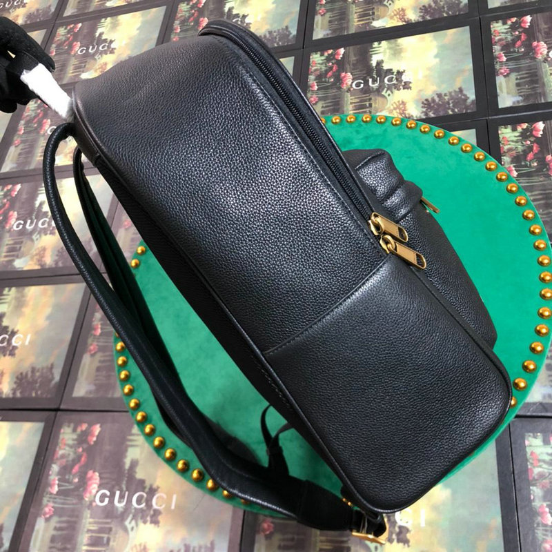 グッチ GUCCI 057-GG547834R 2018/2019年最新作 プリント バックパック レザー リュックサック 人気 高校生 大学生 リュック 通学 通勤 黒