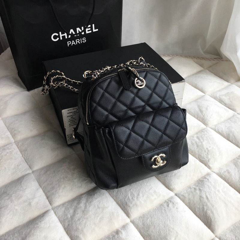 シャネル CHANEL JS-CH0005 2019年最新作 バックパック レディース リュック グレインド カーフスキン リュックサック 通勤 通学 カジュアル 黒