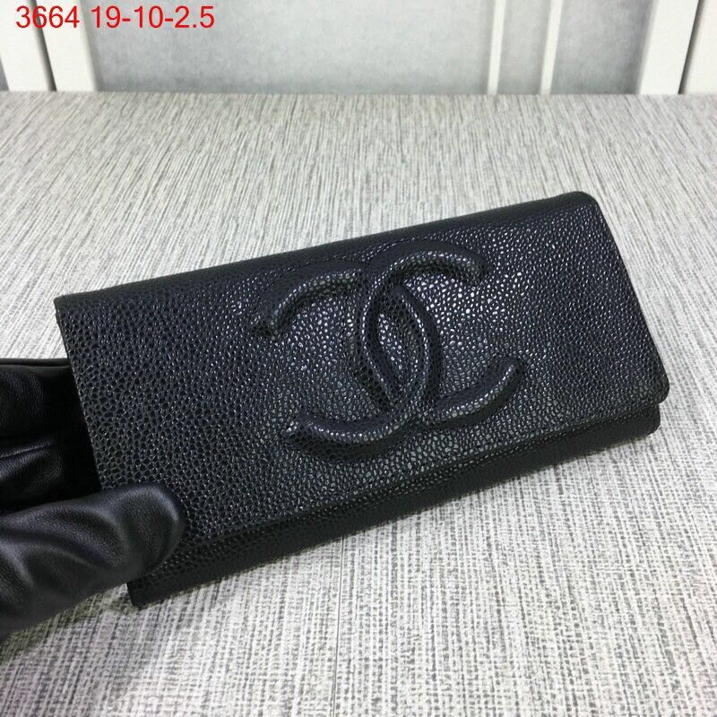 商品名称：シャネル CHANEL JS-CH3664 2019年最新入荷 二つ折り長財布 ロングウォレット キャビアスキン 黒