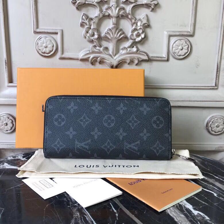 ルイヴィトン LOUISVUITTON 057-M62295 2018年最新作 ジッピーウォレット・ヴェルティカル モノグラム エクリプス ラウンドファスナー長財布 黒