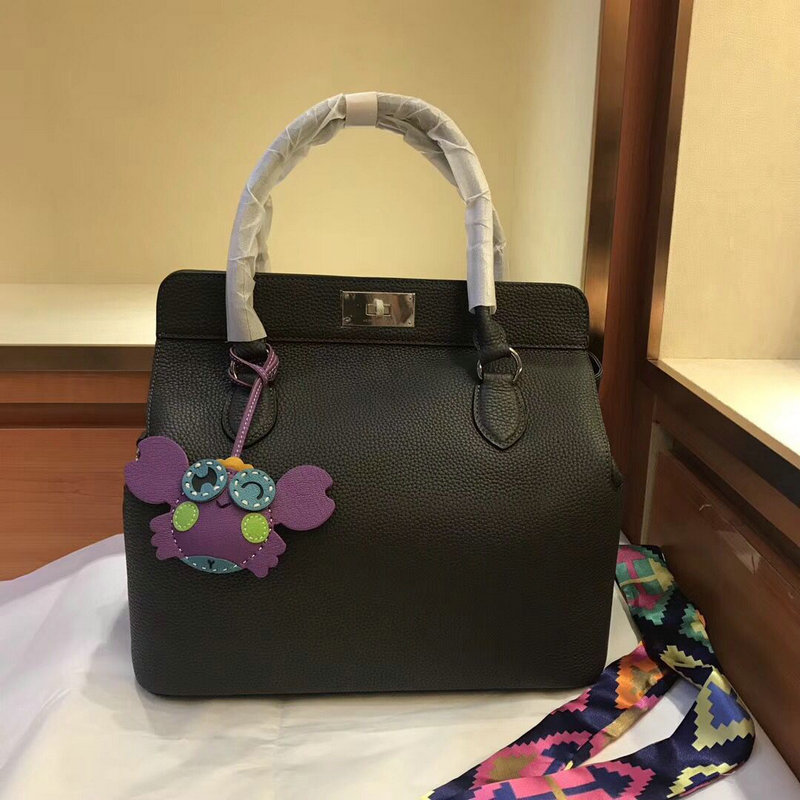 エルメス HERMES 063-HE516BK 2018年最新入荷 ツールボックス トートバッグ ハンドバッグ トリヨン 黒 レディース