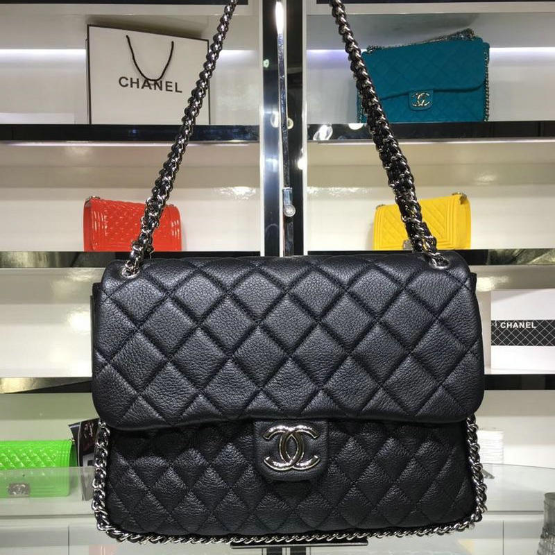 シャネル  CHANEL  JS-CH94005 2019年最新入荷 ラージ フラップバッグ ショルダーバッグ レディース 黒