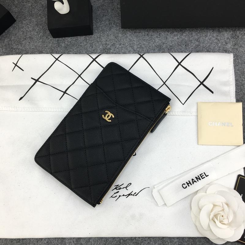 商品名称：シャネル  CHANEL  JS-CHK19001Q 2019年最新入荷 携帯ケース 小銭入れ カードケース 多機能 キャビアスキン 黒