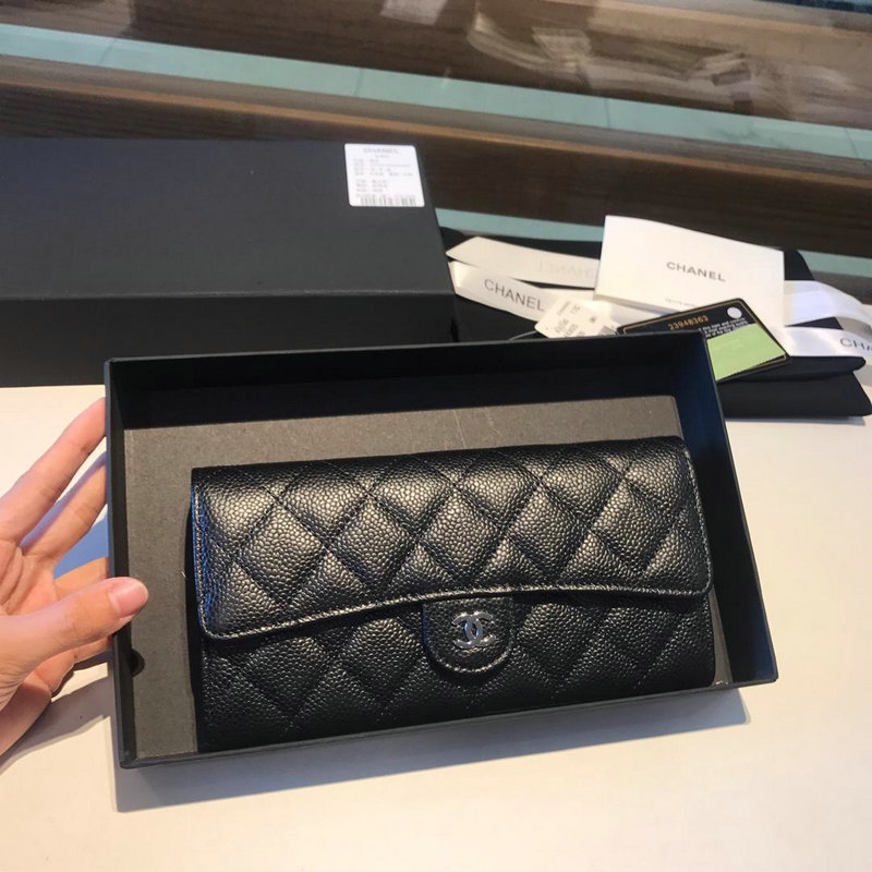 商品名称：シャネル  CHANEL  JS-CHS18003QK 2019年最新入荷 クラシック ロング フラップ ウォレット 長財布 小銭入れ付き キャビアスキン