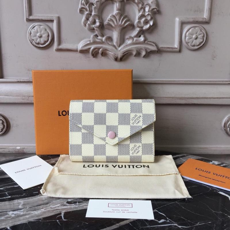 ルイヴィトン   LOUISVUITTON  057-N64022 2018年最新入荷 ポルトフォイユ ヴィクトリーヌ 三つ折り短財布 ダミエアズール 小銭入れ付き