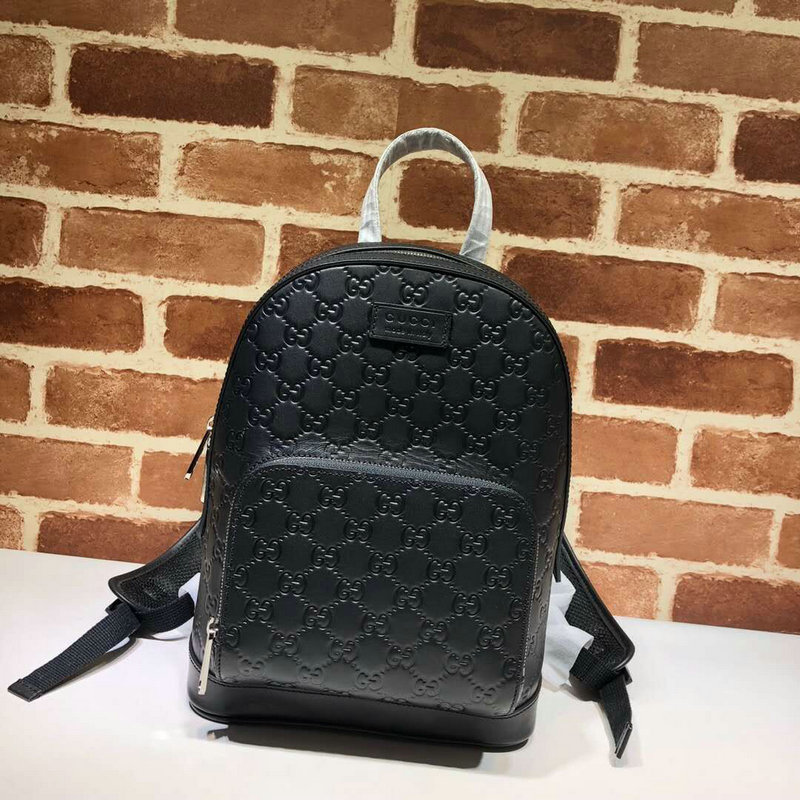 GUCCI グッチ 057-GG450967　2018/2019年最新作 シグネチャー レザー バックパック メンズ レディース リュックサック 男女兼用 黒 リュック 通勤 通学