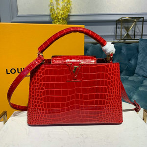 ルイヴィトン LOUISVUITTON  057-N93992D 2019年最新入荷 カプシーヌ トップハンドルバッグ 2way ショルダーバッグ ヴェルニ カーフレザー