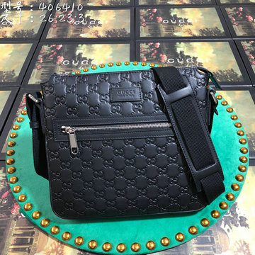 グッチ GUCCI  057-GG406410P 2019年最新入荷 斜め掛け ショルダーバッグ メンズバッグ カーフレザー ブラック