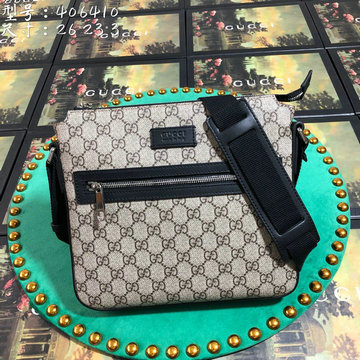 グッチ GUCCI  057-GG406410X 2019年最新入荷 斜め掛け ショルダーバッグ メンズバッグ カーフレザー ブラック