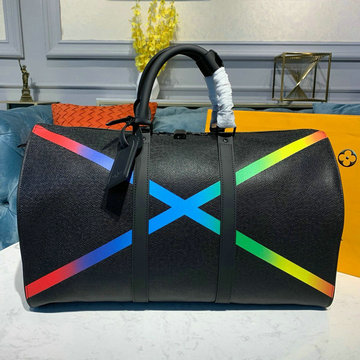 ルイヴィトン LOUISVUITTON  057-M30345 2019年最新入荷 キーポル バンドリエール 50 トラベルバッグ 旅行かばん 機内持込み タイガレザー ノワール
