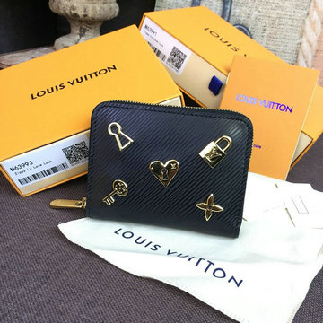 ルイヴィトン LOUISVUITTON  057-M63993 2019年最新入荷 ジッピーコインポース ファスナー短財布 コインケース 小銭入れ エピレザー ノワール