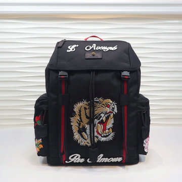 グッチ GUCCI  057-GG429037 2019年最新入荷 エンブロイダリー付き バックパック レディース メンズ リュック リュックサック カーフレザー 黒