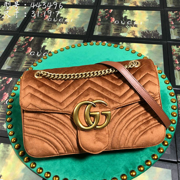 商品名称：グッチ GUCCI  057-GG443496RT 2019年最新入荷 GGマーモント 斜め掛け ョルダーバッグ レディースかばん スエード