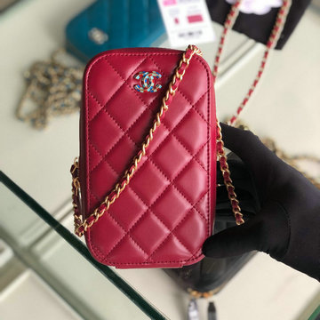 シャネル CHANEL  JS-CH0530R 2019年最新入荷 チェーン クラッチバッグ 携帯ケース ショルダー付き スマートフォン かばん