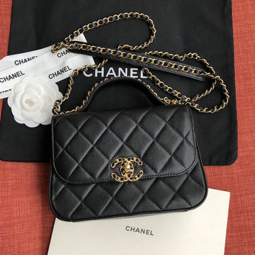 シャネル CHANEL  JS-CH0970K 2019年最新入荷 トップハンドル フラップバッグ 斜め掛け ショルダーバッグ ラムスキン レディースかばん