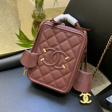 シャネル CHANEL  JS-CH0988SF 2019年最新入荷 ヴァニティー ケース 斜め掛け ショルダーバッグ ラムスキン 化粧かばん