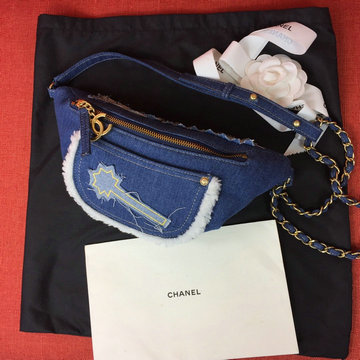 シャネル CHANEL JS-CH41063  2019年最新入荷 ウェストバッグ デニム ベルトバッグ ボディバッグ レディースかばん