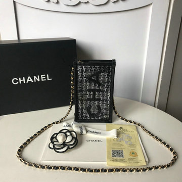 シャネル CHANEL  JS-CH72903K 2019年最新入荷 iphone ケース チェーン付き 携帯ケース スマートフォンバッグ ツイード