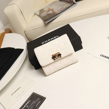 シャネル CHANEL  JS-CH80734B 2019年最新入荷 boy フラップウォレット 三つ折り短財布 ショートウォレット カードケース 札入れ