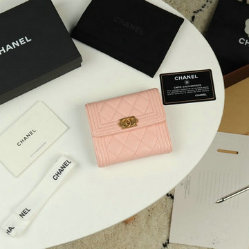 商品名称：シャネル CHANEL JS-CH80734F  2019年最新入荷 boy フラップウォレット 三つ折り短財布 ショートウォレット カードケース 札入れ