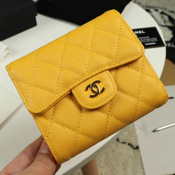 商品名称：シャネル CHANEL  JS-CH82288QY 2019年最新入荷 三つ折り短財布 キャビアスキン ショートウォレット 小銭入れ