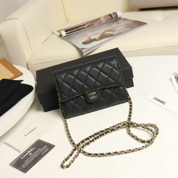 商品名称：シャネル CHANEL JS-CH84512QK  2019年最新入荷 チェーンクラッチ チェーンウォレット 二つ折り長財布 カードケース 小銭入れ キャビアスキン